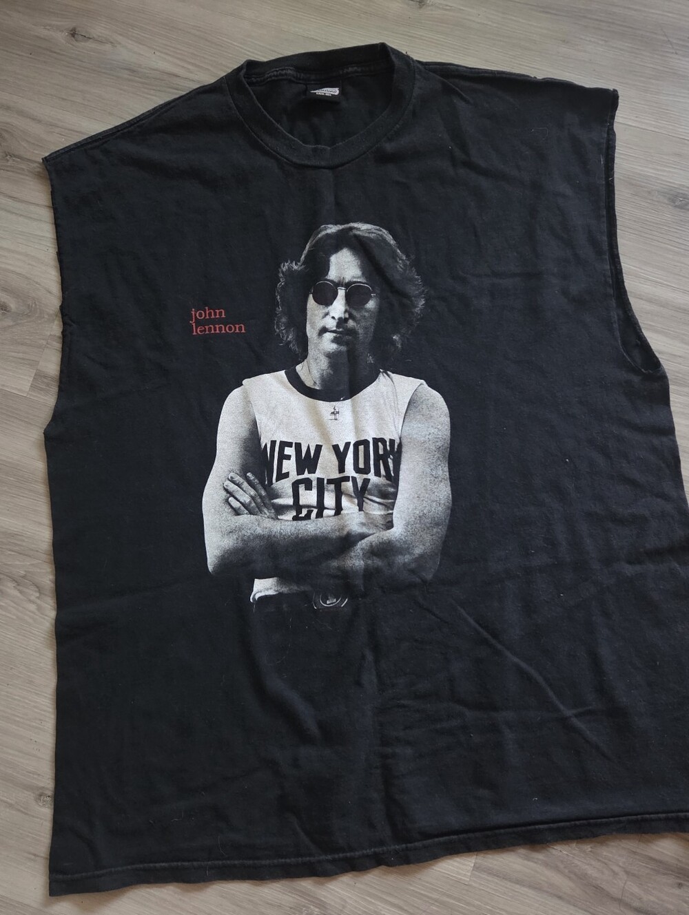 Vtg 90s JOHN LENNON Double sided Sleeveless Shirt Dreamer Winterland XL BEATLES